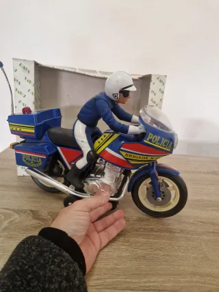 antigua moto policia juguete Paya figura motorista