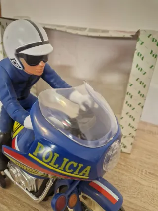 antigua moto policia juguete Paya figura motorista