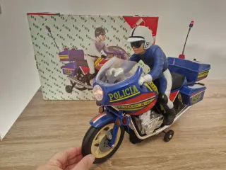 antigua moto policia juguete Paya figura motorista