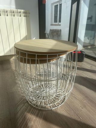 Pack 3 Mesitas Redondas Madera y Metal