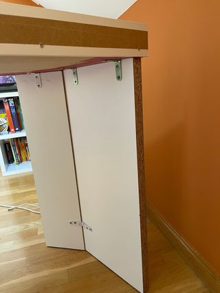 Mesa escritorio madera y blanco hecha a mano