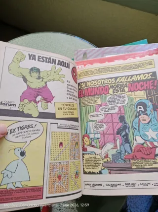 Comics Capitán América y Los Vengadores.