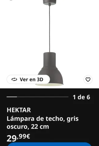 2 Lámparas colgantes industriales gris Ikea