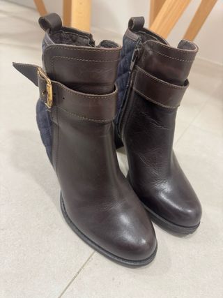 Botín Zendra mujer marrón y gris