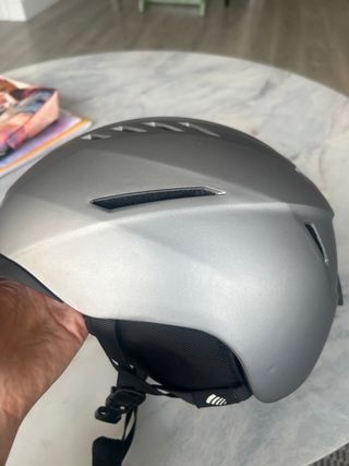 Casco de esquí plateado, talla XL