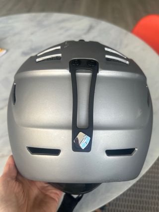 Casco de esquí plateado, talla XL