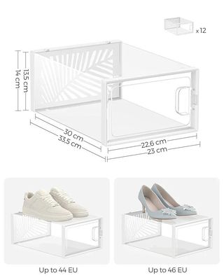 SONGMICS Cajas Zapatos Zapatero 12 pcs