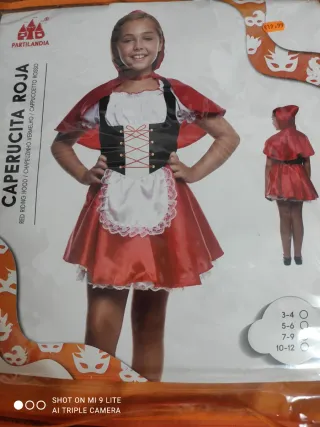 Disfraz Caperucita Roja Niña Talla 10-12