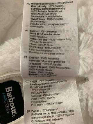 Chaqueta Barbour acolchada mujer blanca