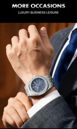 Reloj paazomu Hombre Azul y Plateado