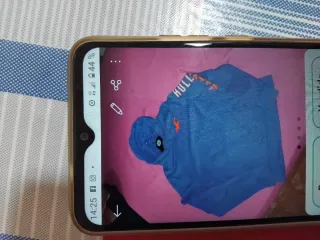 2 Sudaderas Hollister XL Azul y Gris con logotipos