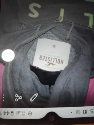 2 Sudaderas Hollister XL Azul y Gris con logotipos