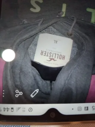 2 Sudaderas Hollister XL Azul y Gris con logotipos