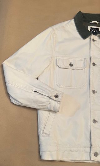 Chaqueta Zara Blanca Cuello Pana