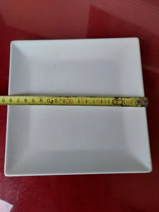 Plato Postre Cuadrado Blanco Porcelana