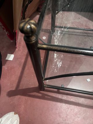 Mesa de centro cristal y forja