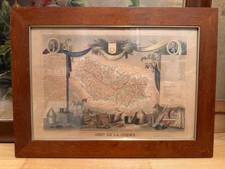 Mapa antiguo Francia Dépt. de la Somme