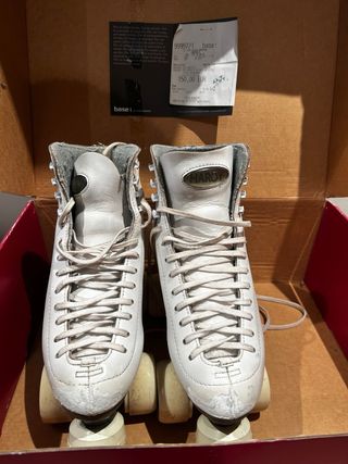 Patines 4 ruedas iniciación blancos talla 36