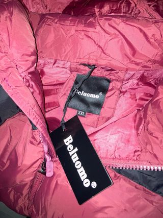 Abrigo Beluomo Rojo y Negro