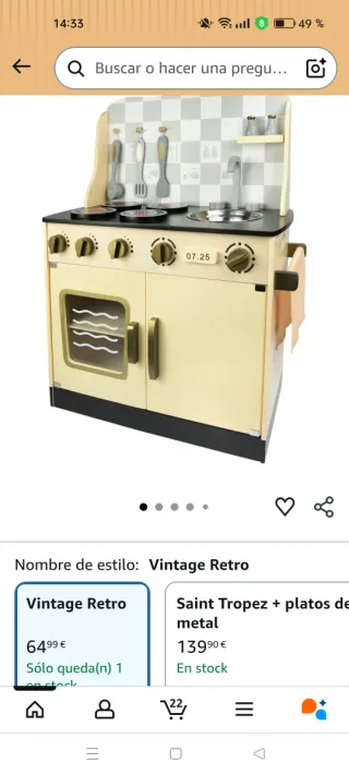 Cocina de juguete de madera