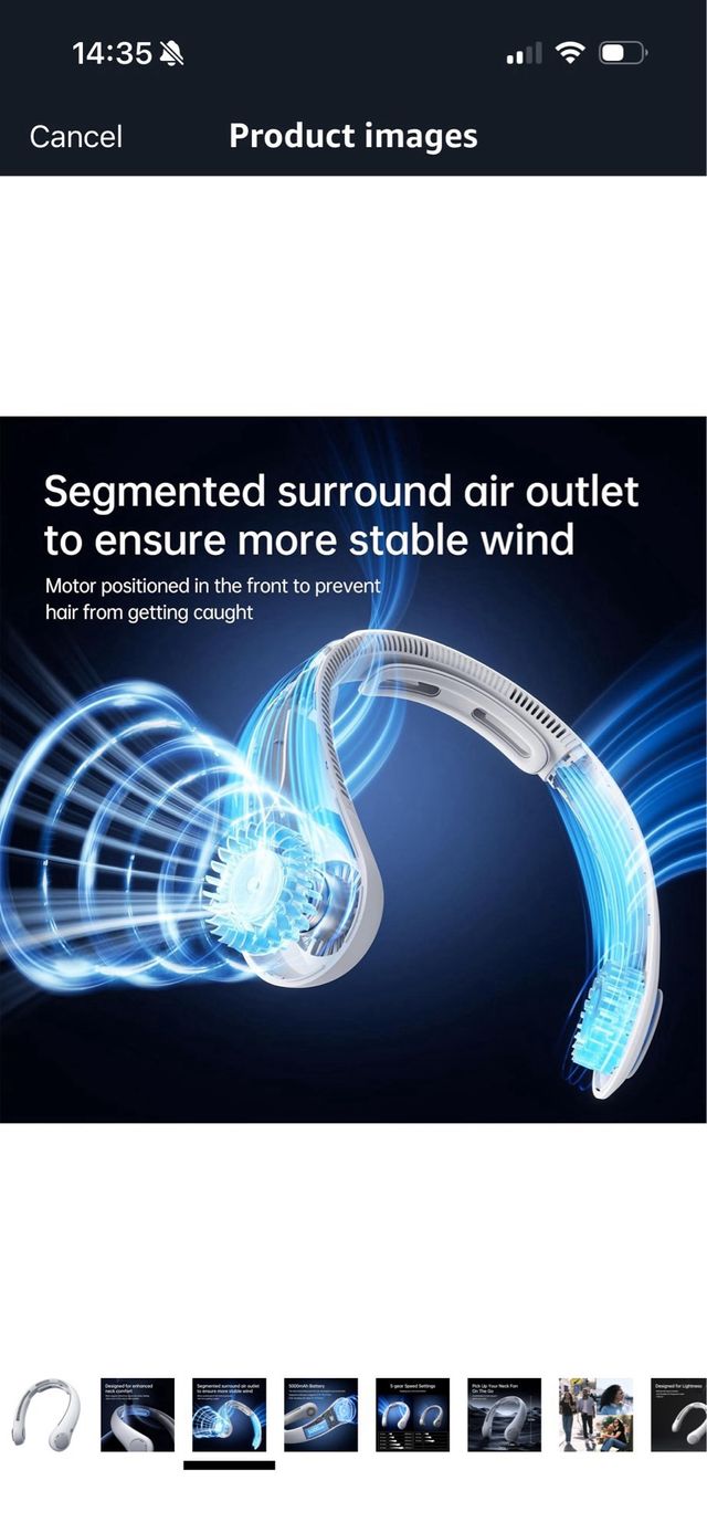 Ventilador Portátil JISULIFE 5 Velocidades