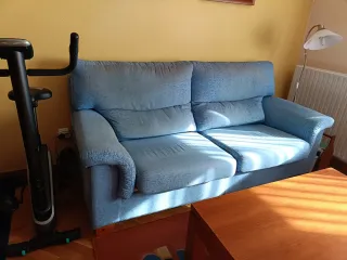 Sofá azul 3 plazas de tela desenfundable