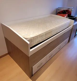 Cama nido 90cm madera y tela