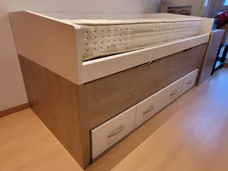 Cama nido 90cm madera y tela