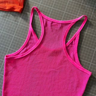 Lote 2 camisetas malla flúor Y2K, mujer talla XS