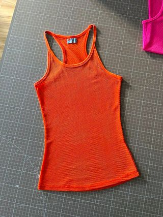Lote 2 camisetas malla flúor Y2K, mujer talla XS