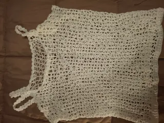 Top de crochet blanco talla única