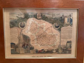 Mapa antiguo Francia Loir et Cher