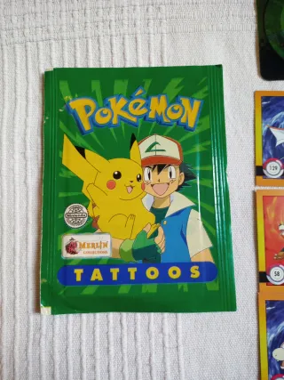Lote Vintage Pokémon Tattoos y Cartas
