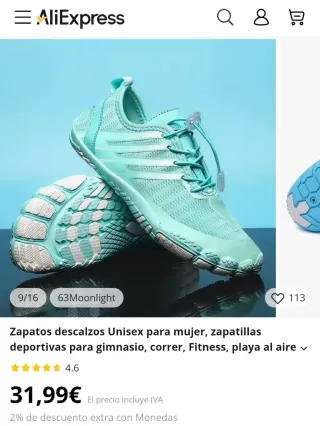 Zapatos Descalzo "Barefoot" Agua Mujer Talla 39