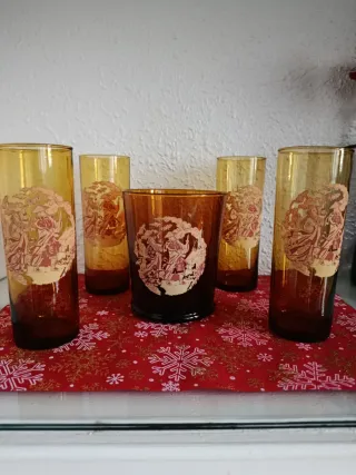 Juego Vasos y Cubitera Vintage