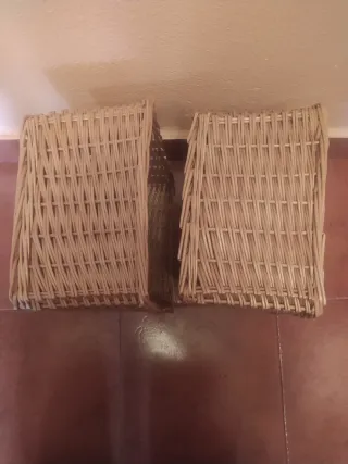 2 cestas de mimbre rectangulares
