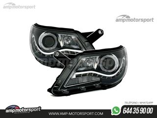 FAROS DELANTEROS LUZ DIURNA / OJOS DE ANGEL CCFL PARA VOLKSWAGEN TIGUAN