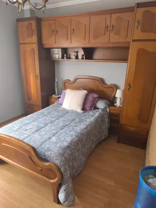 Conjunto Cama + Armario + Mesillas Madera