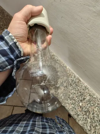 Lampadina Incandescenza Antica Vetro Metallo