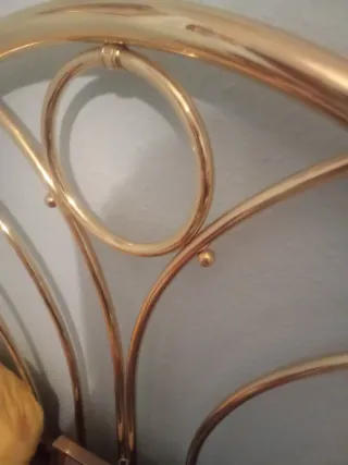 2 Cabeceros de latón dorado