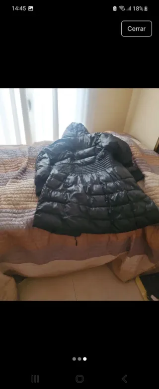 Plumífero Naf Naf Negro con Capucha