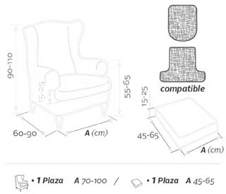 2 fundas beige universales para butaca Faverti