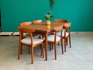 Mesa Comedor Danesa Extensible Años 60