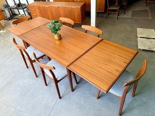 Mesa Comedor Danesa Extensible Años 60