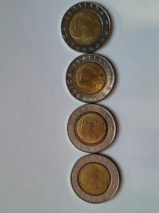500 Lire Bimetalliche 4pz.