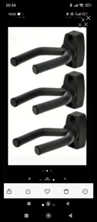 Lote 3 SUPPORTI da parete PER APPENDERE CHITARRE