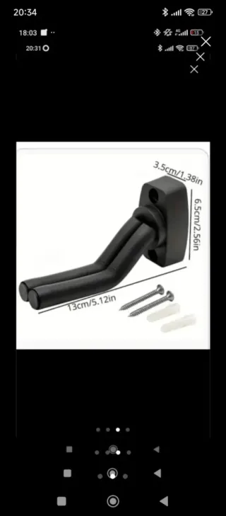 Lote 3 SUPPORTI da parete PER APPENDERE CHITARRE