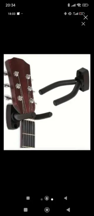 Lote 3 SUPPORTI da parete PER APPENDERE CHITARRE