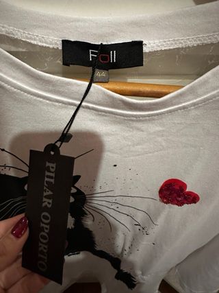 Vestido Camisa Gato Dibujo Talla 44