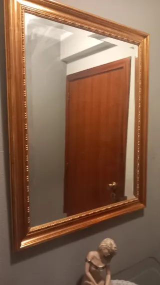Espejo Marco Dorado Madera